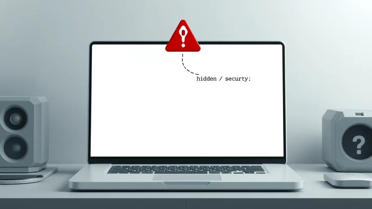 Illustration: A generic laptop sits on a desk, its screen displaying a blank web browser window.