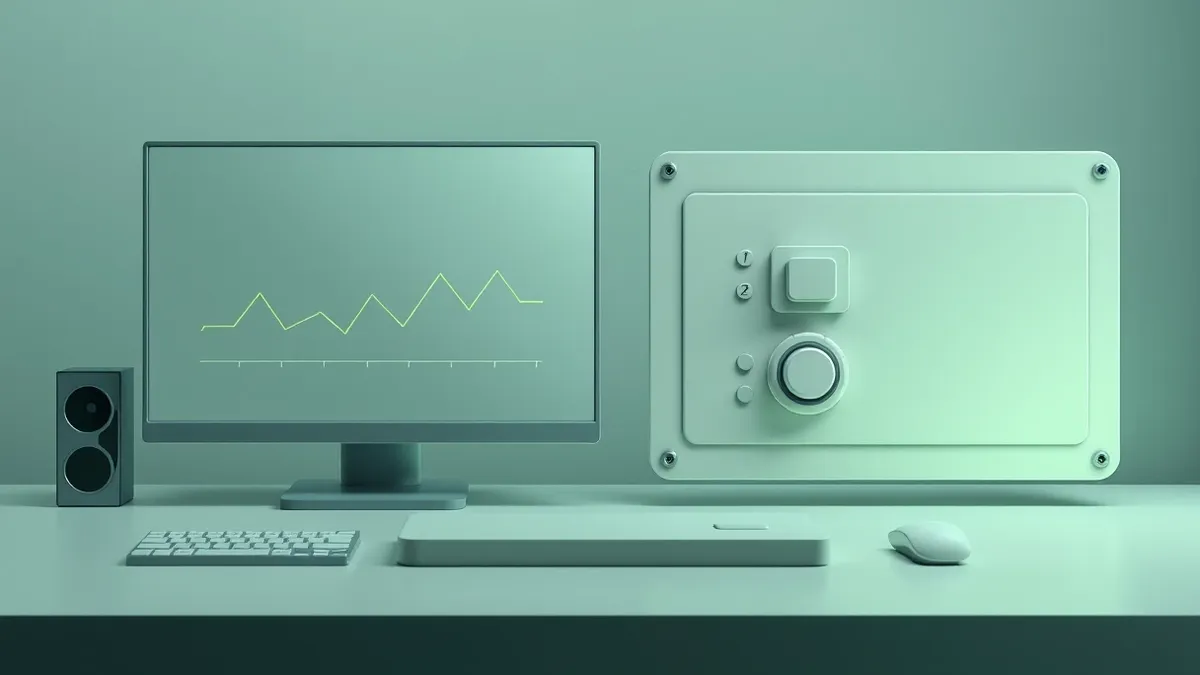 Illustration: A split desk scene divides two tasks.