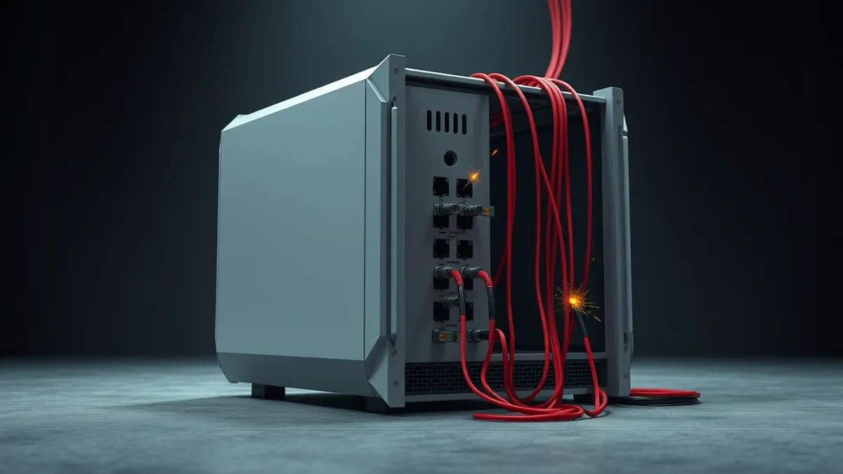 Illustration: A sleek silver server unit sits on a concrete floor.