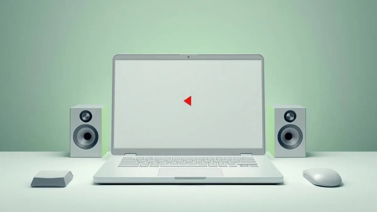 Illustration: A generic laptop sits on a desk with its screen displaying a blank browser window.