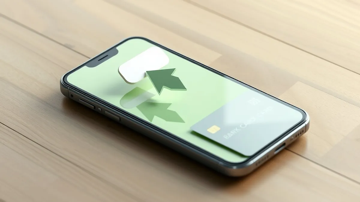 Illustration: A smartphone rests on a wooden table, its screen displaying a generic messaging app interface with a single incoming chat bubble.