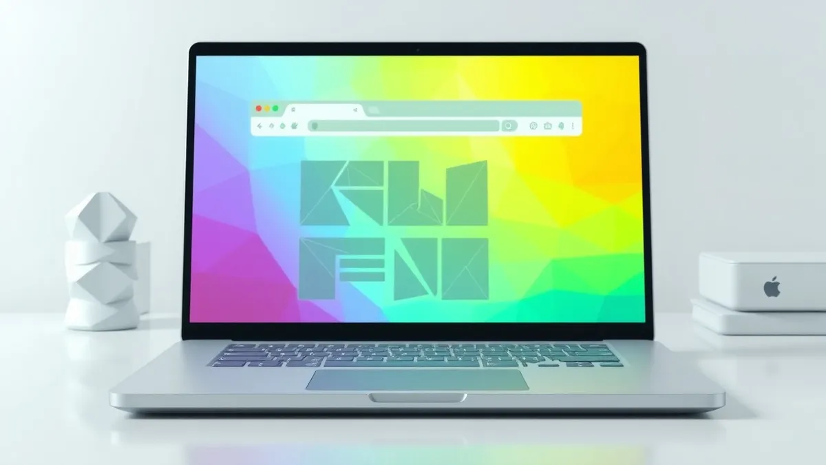 Illustration: A sleek modern laptop sits on a clean desk with its screen displaying a web browser window.