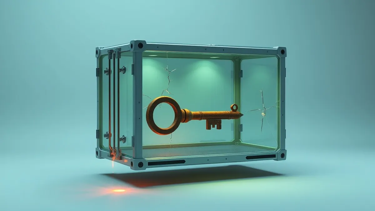Illustration: A translucent docker container floats in mid air.